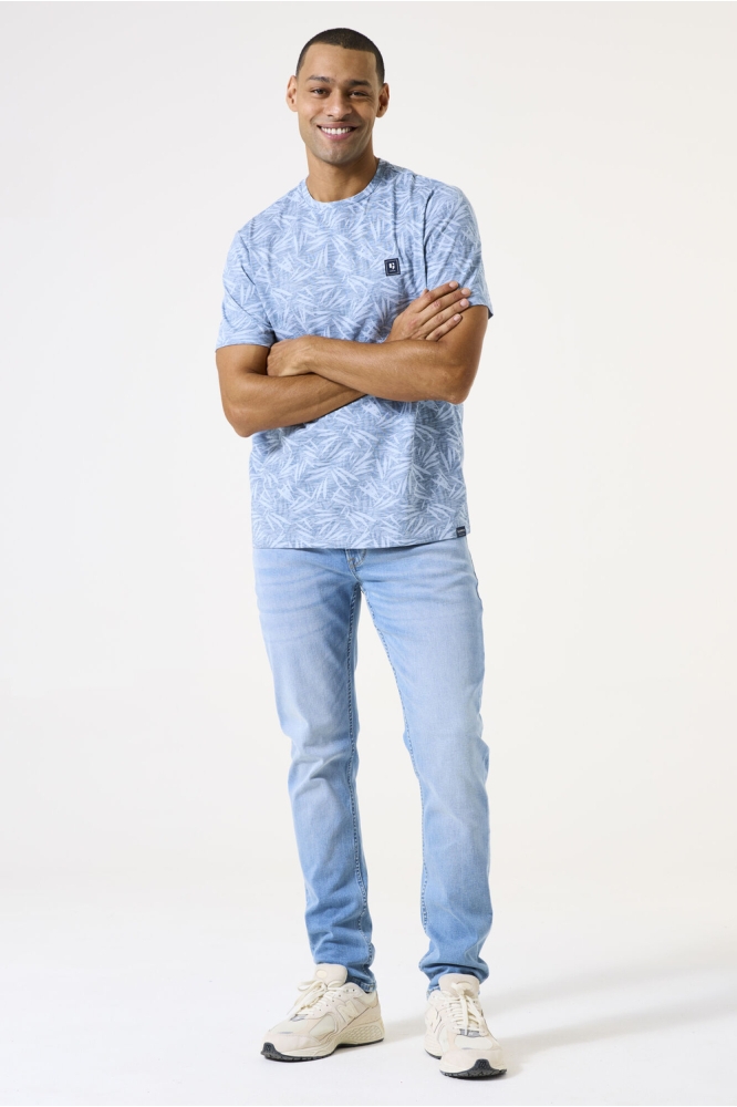 T SHIRT MET PRINT E51210 1863 DUSTY BLUE